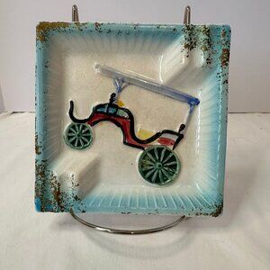 Vintage Ashtray Cigar/Cigarette Car/Cart, Ceramic, 5.5”, Unique Super Rare Find